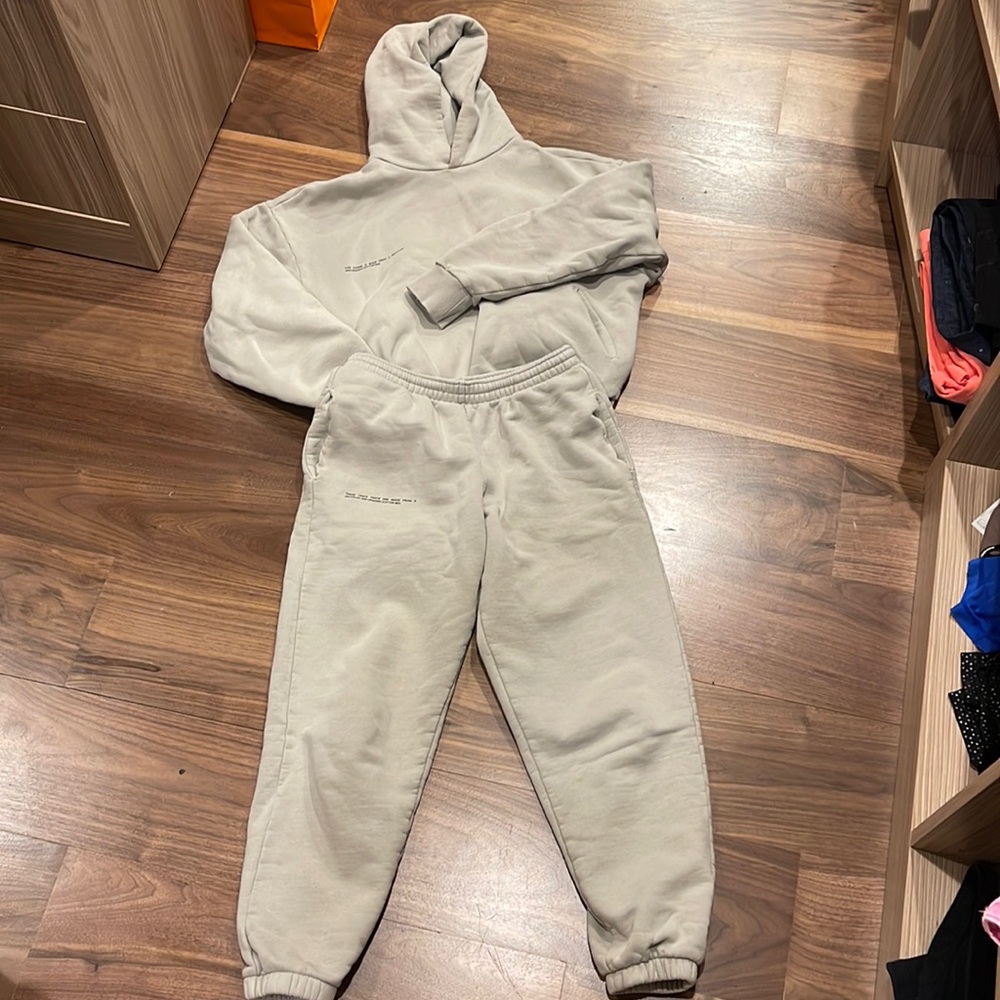 Beige Pangaia Sweat suit XXS